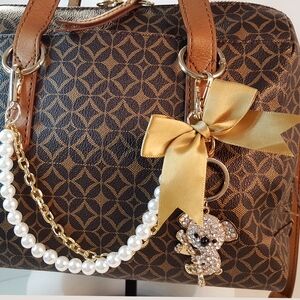 Fossil🍂Sydney Satchel Brown Geometric🌾Crossbody🌾Handbag